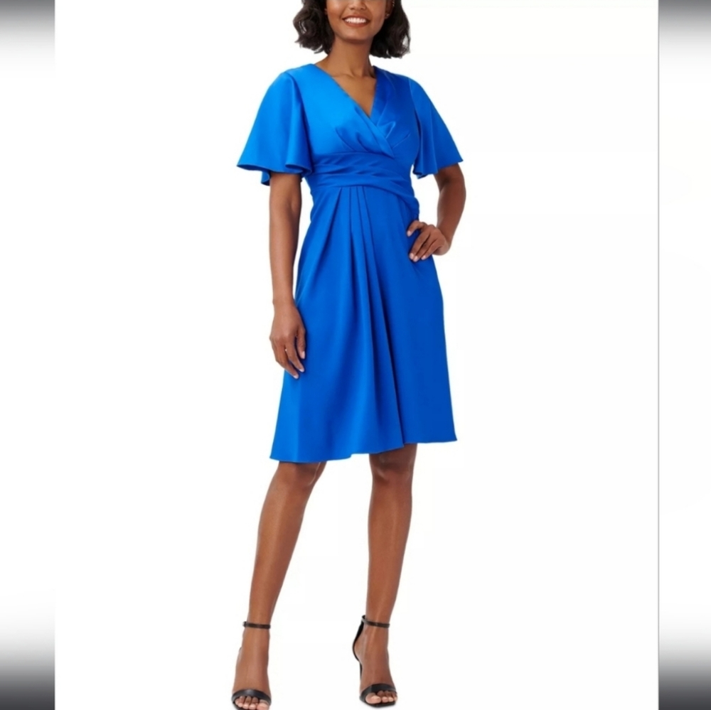 ADRIANNA PAPELL Women's Fit &Flare Cocktail DressBright Blue  👗 Size 2